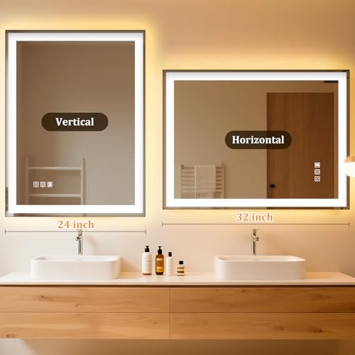 24x32 LED Bathroom Mirror with Lights, Front & Backlit - image 8