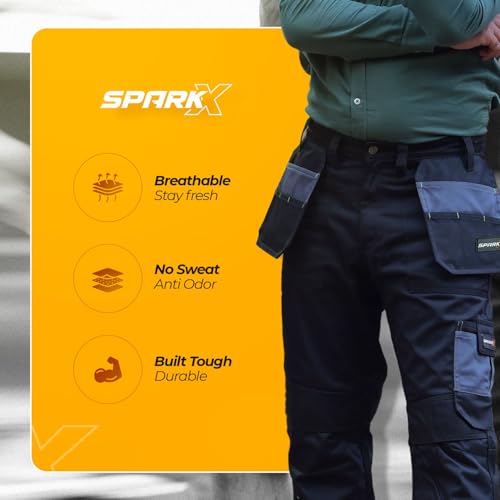 Pantalon utilitaire robuste à triple couture pour chantier - 5
