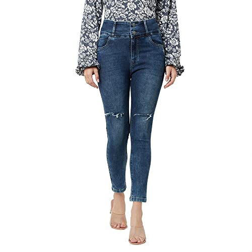 Crimsoune Club Women High Waisted Blue Jeans
