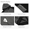 LBL Men's Fleece Hoodie Pullover Casual Hoody Contrast Color Drawstring Sweatshirt with Kangaroo Pocket BS052 Black XXL #5
