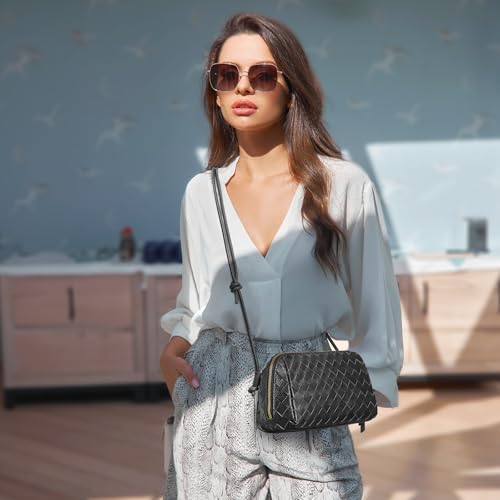 Kattee Crossbody Bags for Women Trendy Small Woven Handbags Soft Shoulder Purses Travel Top Grain Leather3