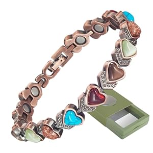 YINOX Magnetisches Kupferarmband Herzform Bunt COB-4750