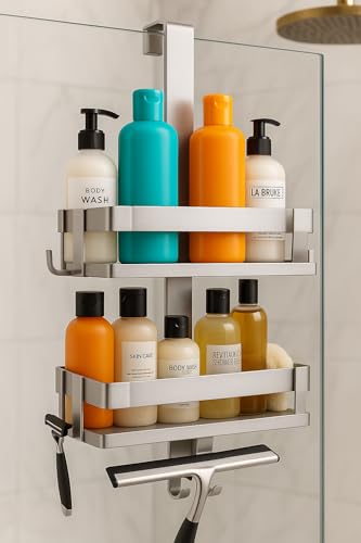 Melko Duschablage zum Hängen Edelstahl Duschregal ohne Bohren Duschkorb | inkl. Glasschutz | Shampoo Halterung mit Haken für Duschwand Rahmenlos Glastür Anti-Rost Rasierhalter Handtuchhalter Melko Duschablage zum Hängen Edelstahl Duschregal ohne Bohren Duschkorb | inkl. Glasschutz | Shampoo Halterung mit Haken für Duschwand Rahmenlos Glastür Anti-Rost Rasierhalter Handtuchhalter