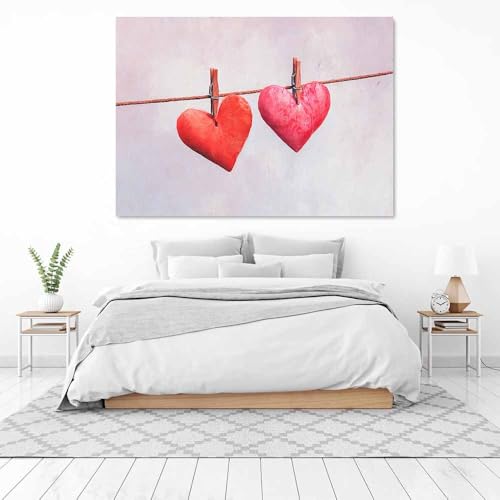 Toile chic en forme de cœur décoration murale pour la Saint-Valentin - 3