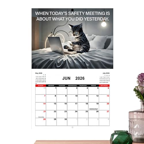 Kustimantu Kalender Katzen 2026,Monatskalender mit Katzenthema | Business Katzen Design Familienplaner Organizer für Schreibtisch Wohnzimmer Haus
