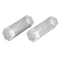 Premium Pellet Smoker Tube 2Pcs BBQ Grill Mesh Tube Pellets Smoke Box 6in Stainless Steel Barbecue Accessory for Any Grill or Smoker, Hot or Cold Smoking(2#)