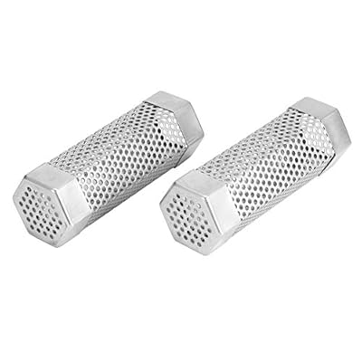 Premium Pellet Smoker Tube 2Pcs BBQ Grill Mesh Tube Pellets Smoke Box 6in Stainless Steel Barbecue Accessory for Any Grill or Smoker, Hot or Cold Smoking(2#)