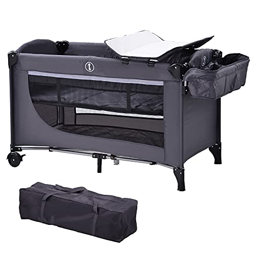 belupai プレイヤード ベビーベッド ベビー ベッド 赤ちゃんベッド 折りたたみ ベビーサークル たためる お昼寝マット 新生児 ミニベビーベッド 添い寝ベッド おむつ替えテーブル付 マットレス付 お誕生日 お祝い 出産祝 クリスマス プレゼント80