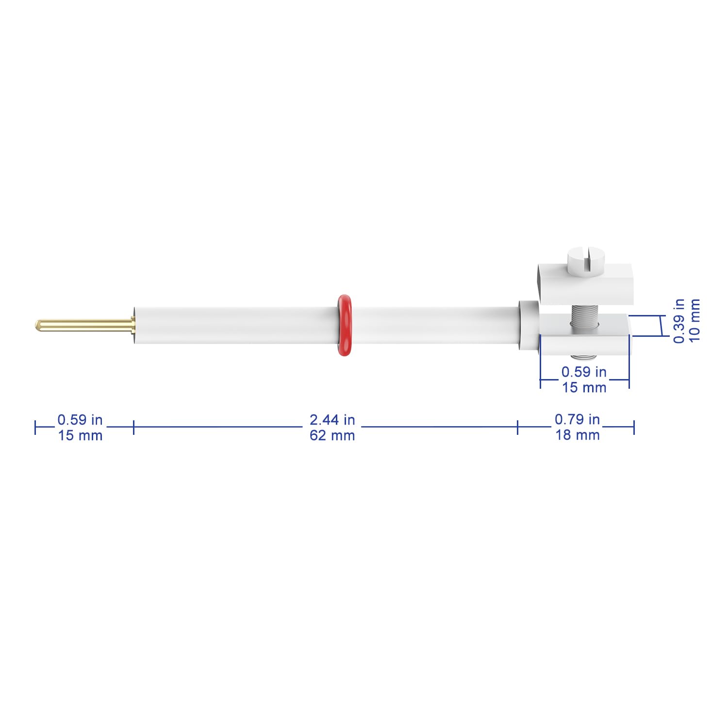Labasics PTFE Platin Elektrode Halter, Elektrolyt Zelle Elektrode Klemme Fest Probe Leitfähig Halter Clip mit 10 x 15 mm Hohe Reinheit Platin Blatt und PTFE Körper