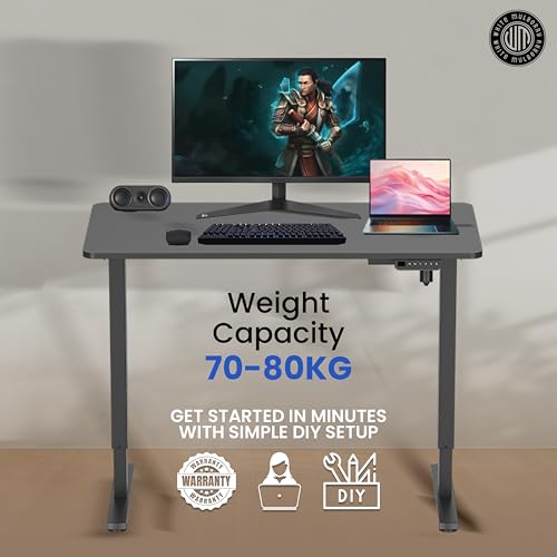 White Mulberry Multi-Purpose Electric Height Adjustable Desk |DIY Assembly|70Kg Wt Lift|Ergonomic Engineered Wood & Sturdy Leg(80X50mm)|Perfect for... - Image 5