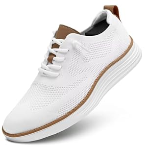 Men’s Casual Sneakers Dress Shoes – Comfort Sneakers Mesh Knit Lightweight Breathable Formal Oxford Business Shoes