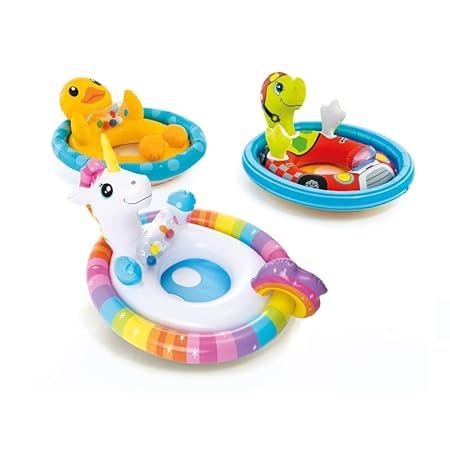 Image of Inflatable Kiddie Float | Water Baby Floater for Kids| Safe Anti-flip Diaper Style Swim Tube Rider| Swim Pool Tube for Toddlers|Multicolor Cute Swimming Pool Safety Seat (Unicorn)