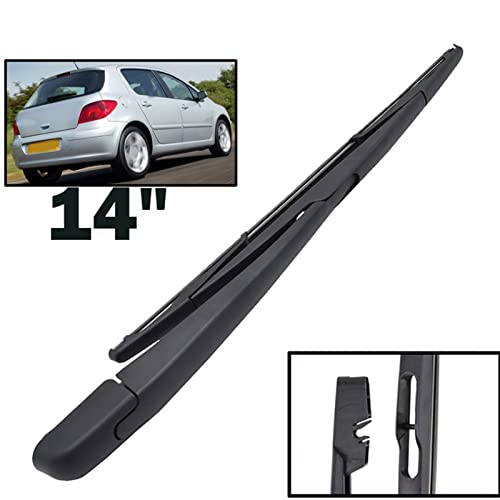 Essuie-Glace Arrière avec Bras pour Peugeot 307 2001-2008 Balai de 14 Pouces