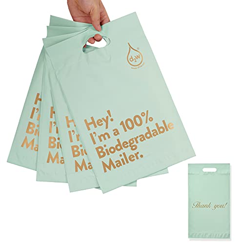 10x13 Inches 100% Biodegradable D2W Poly Mailers with Handle, 50pcs