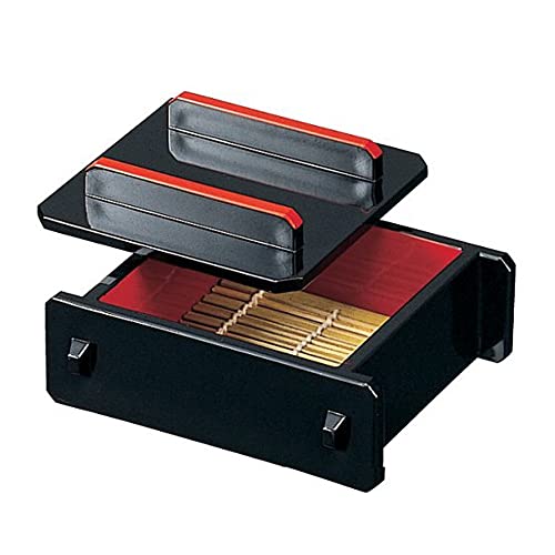 越前漆器さじべえ 蓋付ミニセイロ 竹ス付 本体134×120×50mm 黒内朱 底板付 和食器