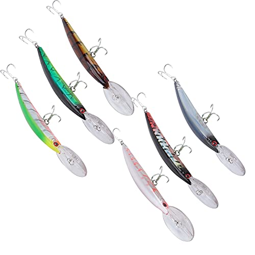 Greensen Minnow Bait, 167g Leurre de Pêche avec Bille d'acier Roulante à Transfert de Gravité Intégrée et Yeux 3D Réalistes, pour Distance de Lancer en Pêche à Rive