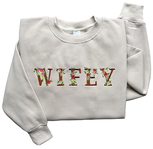 Est 2025 Floral Embroidered Bride Sweatshirt, Wife Sweatshirt, Wifey Crewneck Sweatshirt, Mrs Sweatshirt, Bride Gifts