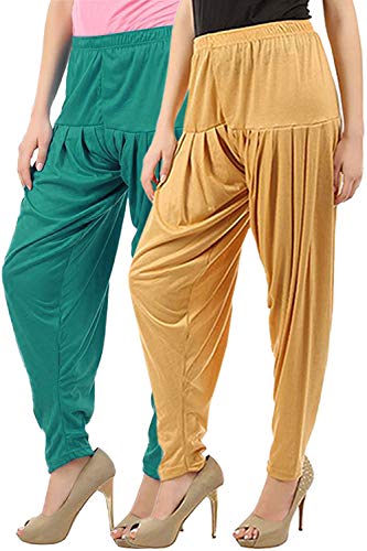 Image of Buy That Trendz Womens Patiala Pants Combo Pack of 2 Viscose Dhoti Patiyala Salwar Harem Bottoms Pants