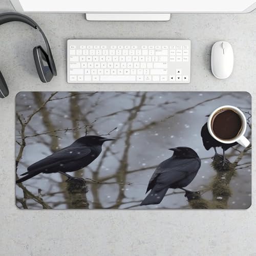 Black Crow Birds Desk Pad con base de goma grande miniatura 5