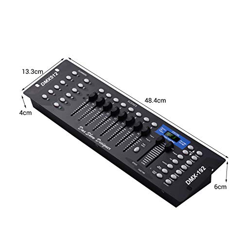 DMX512 Light Controller Console Painel 192CH Programação Função Som Ativado com Tela LED Antena para