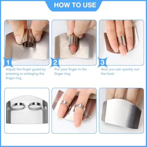 Image of axenta Stainless Steel Finger Guard for Safe Cutting - Adjustable Knife Finger Protector for Kitchen, Anti-Cut Finger Guard Shield for Slicing, Chopping, Dicing Pack of 1