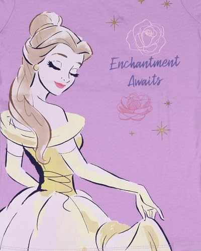 Disney Princess Girls' Belle Enchantment Awaits Graphic Print Kids T-Shirt2