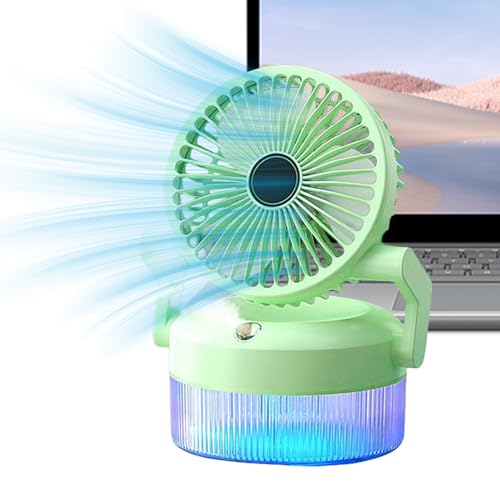 Genérico Ventilador Con | Circulador De Aire Recargable USB - Dispositivo Silencioso Plegable Multifunción Con Luz Para Gimnasio Camping Jardín Exteriores Playa Viaje