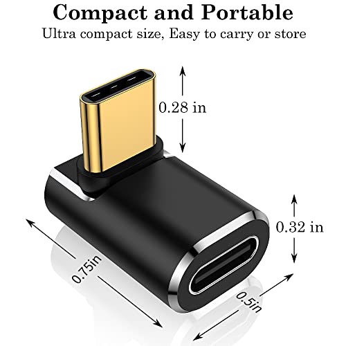 Auvipal Usb C 90 Degree Adapter (Two Styles), 100W Usb C Male To Usb C Female Right Angle Extender Connector For Steam Deck, Switch, Macbook Pro/Air, Tablet, Phone And More Type C Devices #TOP5