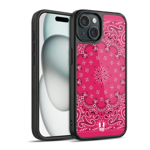 Coque en Gel renforcée Apple iPhone 15 Classique Rose Bandana Head Case Designs