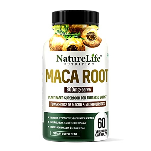 Nature Life Nutrition Maca Root 800mg/Serve | 60 Veg Capsules | Promotes Reproductive Health in Men & Women Nature Life Nutrition Maca Root 800mg/Serve | 60 Veg Capsules | Promotes Reproductive Health in Men & Women