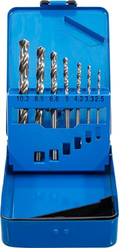 BGS 9580 | Juego de brocas espirales HSS | Tamaño del taladro principal | Ø 2,5 - 10,2 mm | 7 piezas