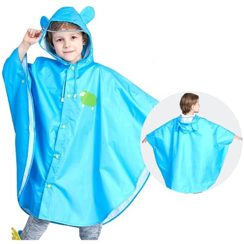 Children Kids Reusable Raincoat Rain Poncho Jacket with Hoods and Sleeve Lightweight Rain&Wind Coat2