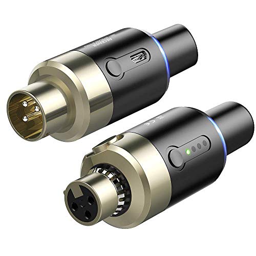 Wireless Microphone System LEKATO 5.8 Ghz Wireless Microphone Transmitter Receiver Plug-on XLR Microphone Wireless System for Dynamic Microphone, Audio Mixer, DSLR Camera, PA System