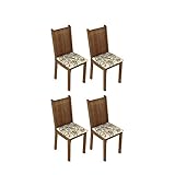 Conjunto 4 Cadeiras Lucy Madesa Rustic/Lírio Bege