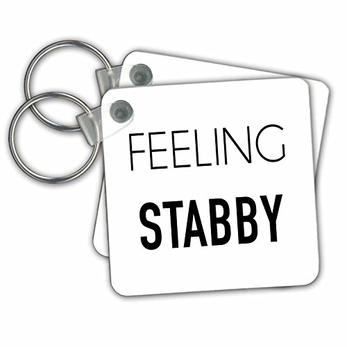 Porte-clés Feeling Stabby 3dRose lot de 2 petits cadeaux originaux de 6cm pour vos proches