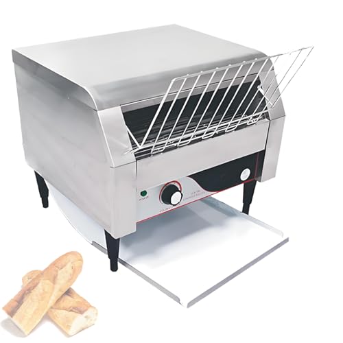 Feiphla Horno Tostador De Pan Profesional,Tostadora Industrial EléCtrica 1 Piso INOX para HosteleríA para Migas Bollos Hamburguesa PanaderíA Restaurante Hotel 300Slices(Hour)