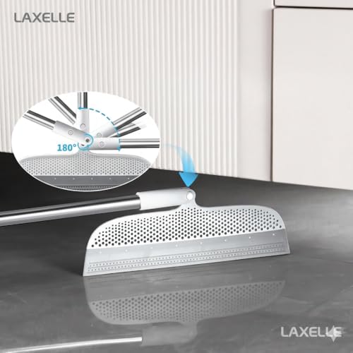Image of ExtraCharm Floor Wiper Mop with Silicone Squeegee for Tile Marble Glass Walls Mirrors and Floors, Bathroom and Carpet Cleaning, Squeeze Sponge Wiper for Wet and Dry Use