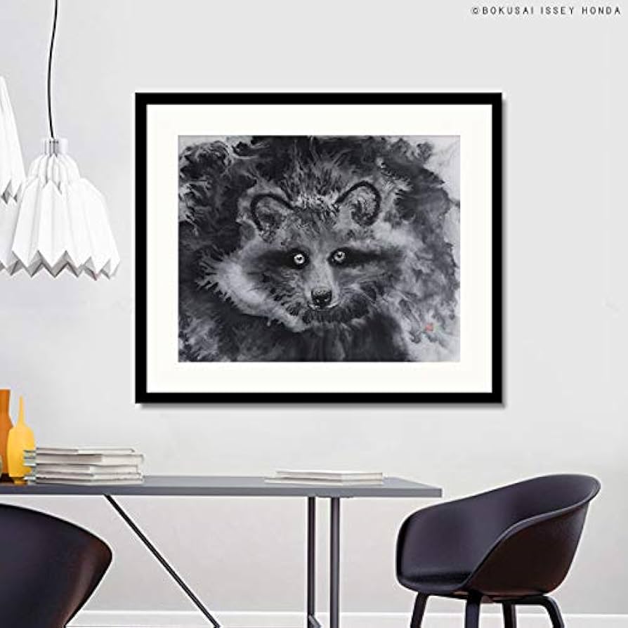 Amazon.co.jp: 現水画家 ISSEY HONDA 心眼 絵画 タヌキ 壁掛け モダン