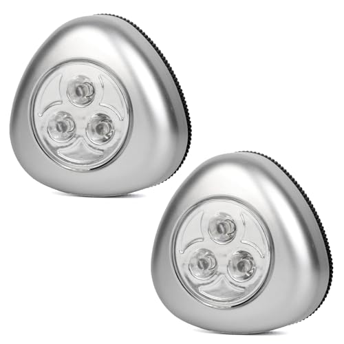 LNJBABAO Lot de 2 lampes tactiles LED à piles sans fil pour placards, armoires, comptoirs ou buanderies