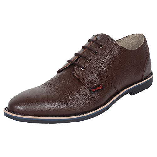 Image of SeeandWear Formal Shoes for Mens. Brown Pure Leather Branded Pointed with lace up Shoe.
