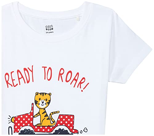 Image of miniklub Boys Red & White Typography Printed T-Shirt