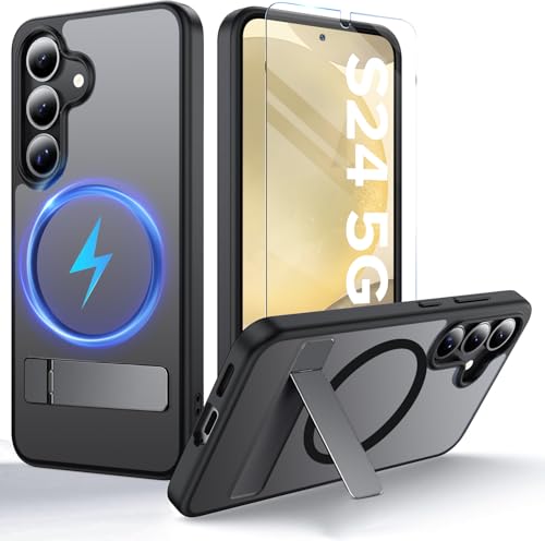 Coque antichoc Samsung S24 magnétique avec support béquille intégrée