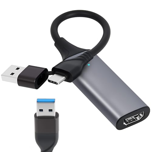 Video Capture Card 4K60HZ 3.0 HDMI to USB C Streaming Device 1080P 60FPS Input Audio Game Recording for Switch PS5 PS4 Xbox TV Stick DSLR Camera iPad MacBook PC Mac OBS Laptop Phone (Same Model 2)