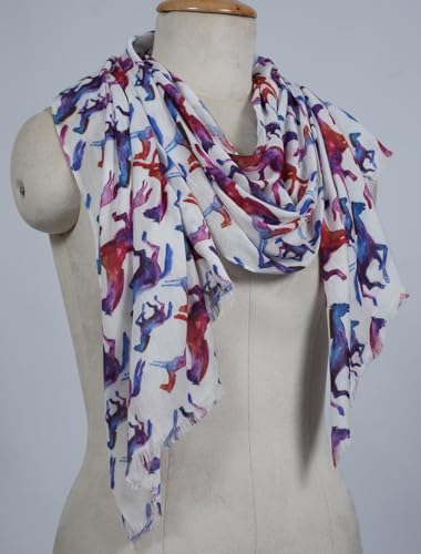 Image of VIC Cotton Modal Digital Print Scarf for Women | Digital Print Designer Stole | Soft Lightweight Luxury Wrap | Premium Cotton Modal Blend | 55 x 170 cm | VIC-SM-DP5517