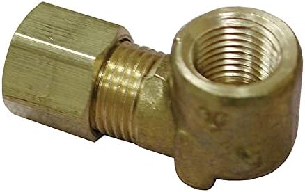 Jones Stephens C74078LF Lead Free3/8" x 1/2" 90 degree Brass Compression x Female Elbow, Small