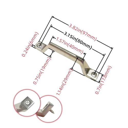 Image of Heavy Duty 304 Stainless Steel Door Handle, Metal Handle armrest bar, Suitable for Ships, RVs, chests of Drawers (Hole Centers: 3-1 /8in(80mm)-1PC)