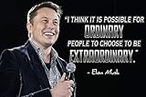 Vincit Veritas Elon Musk Poster - Tesla, SpaceX Quotes | 18x12 Inches | Made in USA