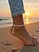 Moodear Ankle Bracelets for Women Trendy 14K Silver Plated Anklets for Women Waterproof Dainty Twist Chain Anklets Non Tarnish Summer Beach Adjustable Anklet Jewelry Gift