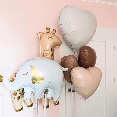 Big 33 Inch White Elepaht Balloons Foil Helium Elephant Shaped Animal Balloons Cartoon Animal Cute White Elephant Balloons For Baby Shower Party Kids Birthday Party Decorations(Pack Of 4) #TOP6