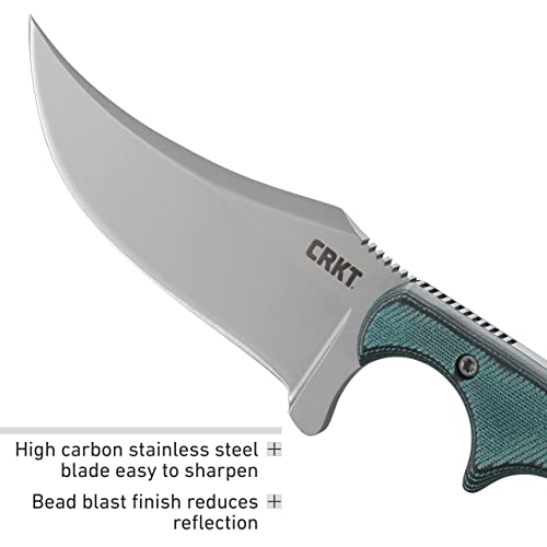 CRKT Faca persa compacta fixa minimalista com bainha: Ao ar livre, lâmina de borda lisa, cabo de fib